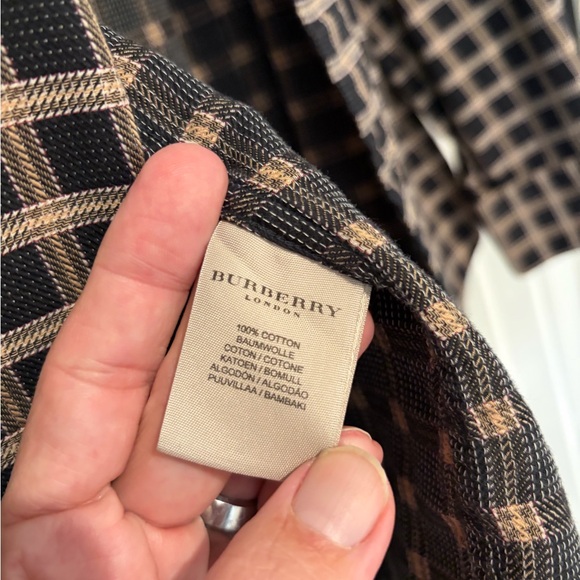 Burberry Black and Tan Checkered Men's Shirt Size L - Picture 5 of 5